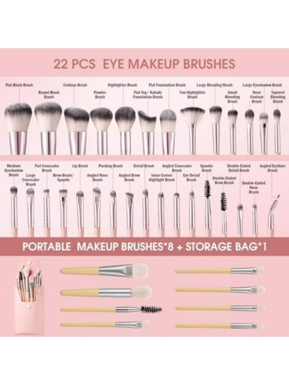 112Pcs Pink Makeup Brush Set | Professional Tools for Flawless Application